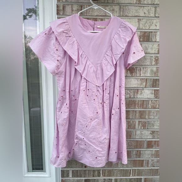 Lilac Eyelet Dress
Size L (fitted petite L - loose fit Medium) 
NWT - Picture 4 of 4